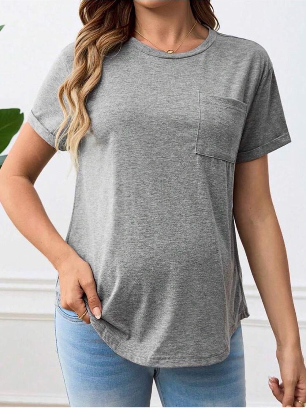 Classic Crewneck Pocket Tee - Gray